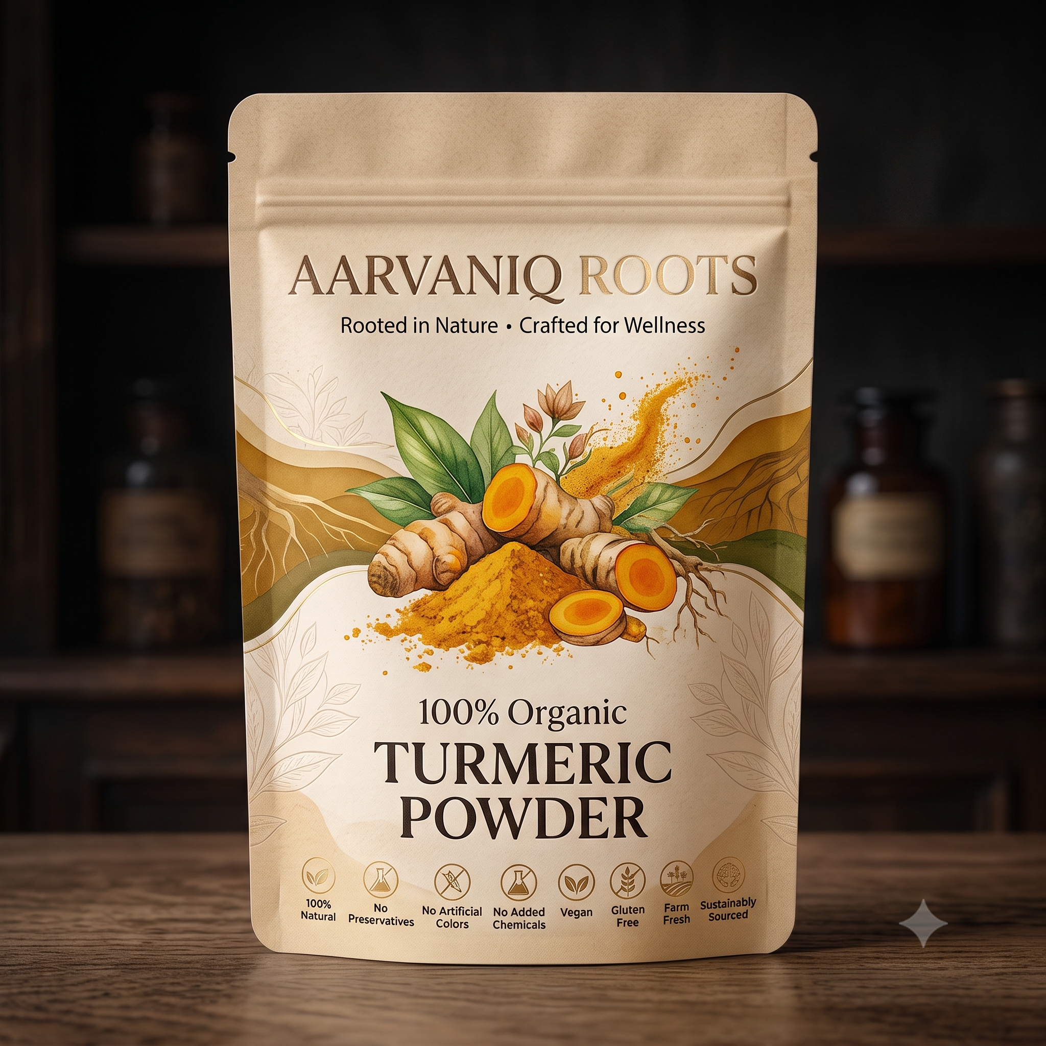 Aarvaniq Roots Golden Curcumin Turmeric Powder