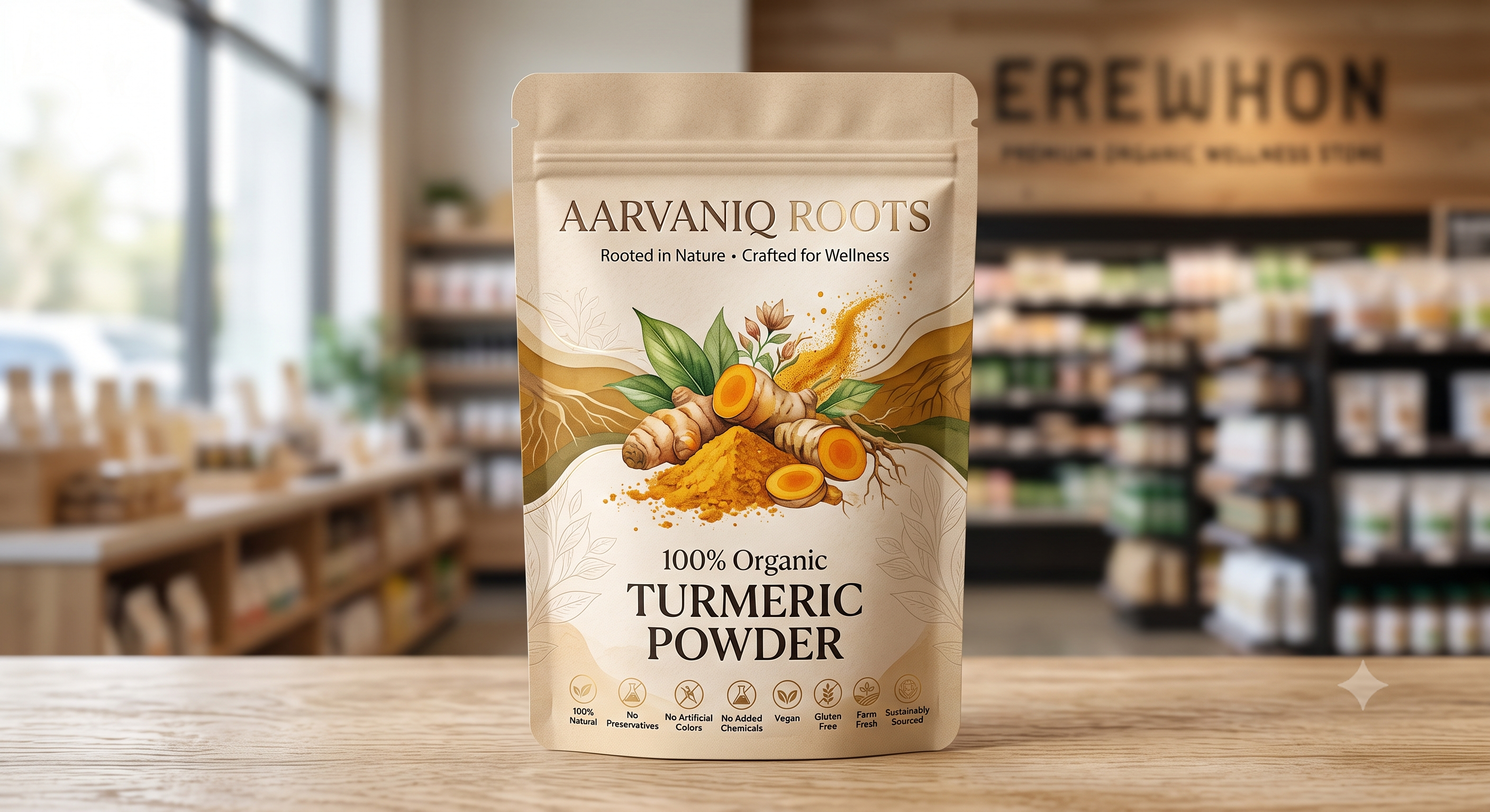 Aarvaniq Roots Golden Curcumin Turmeric Powder 2